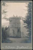 cca 1880 Tusnádfürdő, az Apor-bástya, keményhátú fotó, hátulján feliratozva, 12,5×8 cm /  cca 1880 Băile Tuşnad, bastionul Apor, photograph with notes on its back, 12,5×8 cm