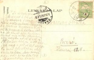 1909 Maroshévíz, Oláhtoplica, Toplita, Toplica; Templom utca háttérben a Római katolikus templommal,...