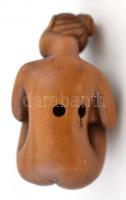 XX. sz. eleje: Rózsafa, meztelen női alakot ábrázoló necuke figura. Jelzett. / Early XXth century: N...
