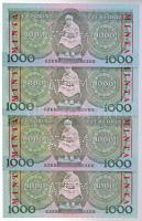1993. 1000Ft (4x) sorszámkövetők "MINTA" felülnyomással és perforációval "E 0000170 -...
