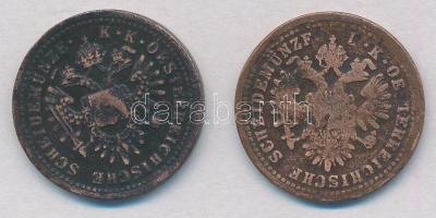1851B 1kr Cu + 1851E 1kr Cu T:2-3 patina