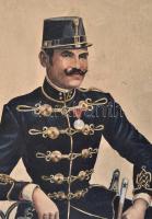 1900 vitéz Görgey Miklós (1880-1943): Berczi barátomnak emlékül 1900. Akvarell-tus, papír, jelzett, ...