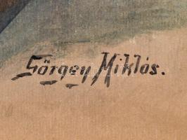 1900 vitéz Görgey Miklós (1880-1943): Berczi barátomnak emlékül 1900. Akvarell-tus, papír, jelzett, ...