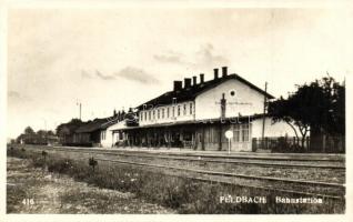 Feldbach-Bad Gleichenberger, Bahnstation / railway station. Photokarte Jos. A. Kienreich 1928.