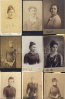 cca 1870-1890 15 db hölgyeeket ábrázoló keményhátú fotó