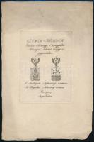 1827 A Szallopek és a Hegedűs nemzetség címere, rézmetszet, papír, függelék a Magyar Pantheonhoz, 14,5×10,5 cm