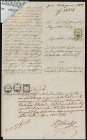 1854-1858 8 db okmány, mindegyik CM-es  illetékbélyeggel