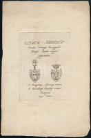 1827 A Brogyányi és a Marczibányi nemzetség címere, rézmetszet, papír, függelék a Magyar Pantheonhoz, 14,5×10,5 cm