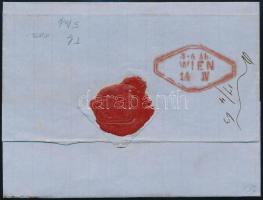 1863 Domestic cover 2nd weight class with 15kr franking and 20kr postage due "TEMESVÁR B.H.&quo...