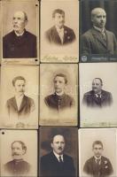 cca 1870-1890 16 db férfiakat ábrázoló keményhátú fotó