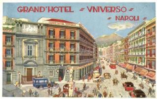 Naples, Napoli; Grand Hotel Universio, Ristorante / hotel and restaurant, advertisement card (EK)