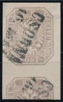 Grey violet Newspaper stamp with watermak, with a part of the neighbouring stamp 