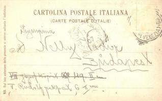 Venice, Venezia; Saluto dal Lido! / bathing people on the beach  (EK)