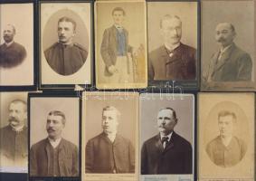cca 1870-1890 18 db férfiakat ábrázoló keményhátú fotó