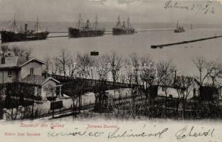 1907 Sulina, Intrarea Dunarei / port view with ships. Jani Xenakis (EK)