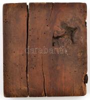 cca 1800 Debrecen, mézeskalács ütőfa (pelikán a fiókáival), vésett fa, jelzett (IW), sérült, d: 12,5...