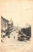 1903 Lviv, Lwów, Lemberg; Ul. Karola Ludwika / street view with horse-drawn tram (Rb)