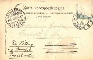 1903 Lviv, Lwów, Lemberg; Ul. Karola Ludwika / street view with horse-drawn tram (Rb)