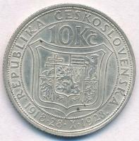 Csehszlovákia 1928. 10K Ag "Masaryk" T:1- 
Czechoslovakia 1928. 10 Korun Ag "Masaryk...