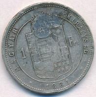 1881KB 1Ft Ag "Ferenc József / Középcímer" T:3- forrasztásnyom 
Adamo M15