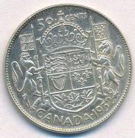Kanada 1952. 50c Ag "VI. György" T:1-,2
Canada 1952. 50 Cents Ag "George VI" C:...