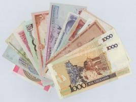 15db-os vegyes bankjegy tétel, közte Magyarország, Brazília, Nepál, Törökország, Kirgizisztán és Bul...
