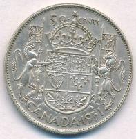 Kanada 1951. 50c Ag "VI. György" T:1-,2
Canada 1951. 50 Cents Ag "George VI" C:...