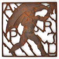 Lauchammer  hónapokat bemutató vas falikép (3db), jelzett, rozsdás, 14,5×14,5 cm ( 3×)