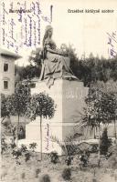 1917 Bártfafürdő, Bardejovské Kúpele, Bardiov; Erzsébet királyné szobor / statue