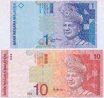 Malajzia 1996-2000. 1R + 10R T:I-,III Malaysia 1996-2000. 1 Ringgit + 10 Ringgit C:AU,F