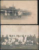 cca 1906-1912 Életképek az FTC-válogatottról: mérkőzések, csoportképek, 12 db fotó Weisz Ferenc (1885-1943) labdarúgó hagyatékából, egy részük feliratozva illetve postán megküldve, 9×14 cm