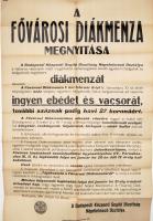 1916 Diákmenza felállításáról szóló hirdetmény 60x90