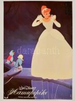 1985 Bánó Endre (1921-1992): Walt Disney Hamupipőke, amerikai rajzfilm plakát, ofszet, ragasztott szakadással, 81x56 cm