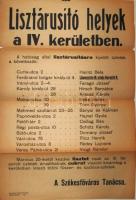 1917 Hirdetmény lisztárusító helyekről a IV. kerületben 47x32cm