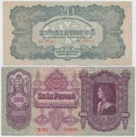 1917. 2K + 1930. 100P + 1944. 20P "A Vöröshadsereg Parancsnoksága" + Budapest 1919. 20f &q...