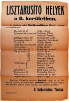 1917 Hirdetmény lisztárusító helyekről a II. kerületben 47x32cm