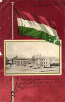 1902 Szeged, Kultúrpalota. Magyar zászlós litho keret / Hungarian flag litho frame (EK)