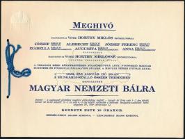 1926 Bp., Meghívó a Magyar Nemzeti Bálra, borítékkal