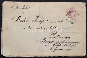 1897 Selmecbánya, Steingrube Nakkösség, humoros diákbáli meghívó, okmánybélyeggel, postán megküldve ...