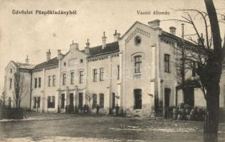 1913 Püspökladány, vasútállomás / Bahnhof / railway station  (EK)