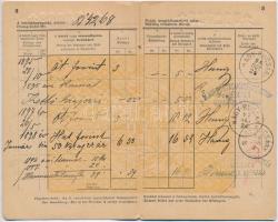 1895 Nagybucsány, gyermek részére nyitott postatakarékpénztári könyvecske, bejegyzésekkel, "kor...