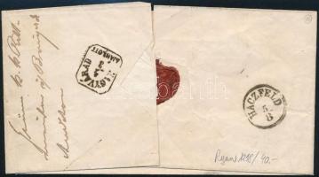 ~1870 on registered cover "NAGYVÁRAD AJÁNLOTT" - "HACZFELD" ~1870 15kr ajánlott ...