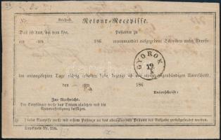 10kr on Retour Recepisse "GYOROK" 10kr tértivevényen "GYOROK"