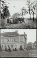 cca 1910 Habsburg-Tescheni Frigyes főherceg (1856-1936) és családja, 6 db vintage üveglemez negatívról készült későbbi kontakt másolat, 26x20,5 cm és 9x8 cm