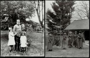 cca 1910 Habsburg-Tescheni Frigyes főherceg (1856-1936) és családja, 6 db vintage üveglemez negatívr...