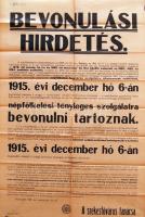 1915 Bevonulásra felhívó hirdetmény 60x45cm