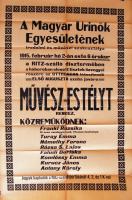 1915 Magyar úrinők estélyére hívó  hirdetmény 60x90cm