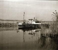 cca 1950 Balaton nevű hajóról készült, szabadon felhasználható vintage negatív, 6x9 cm