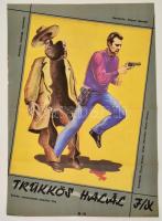 1987 Merczel Péter (1956-): Trükkös halál, amerikai film plakát, szélén apró szakadások, 84x60 cm
