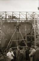 cca 1948 Budapesti hajógyár, hajóépítés, avatás, 35 db szabadon felhasználható vintage negatív, 24x3...